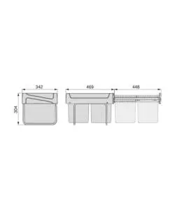 2 PATTUMIERE PER RACCOLTA DIFFERENZIATA, 2X15 L